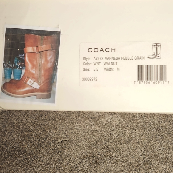 Coach Vanessa Pebble Grain boots, Size 5.5 - Picture 6 of 8